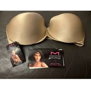Maidenform Sweet Nothings Strapless Push Up Bra Beige Convertible‎ Underwire 36D
